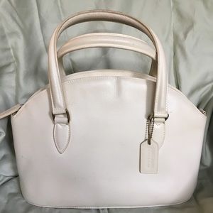 Classic cream leather Coach satchel